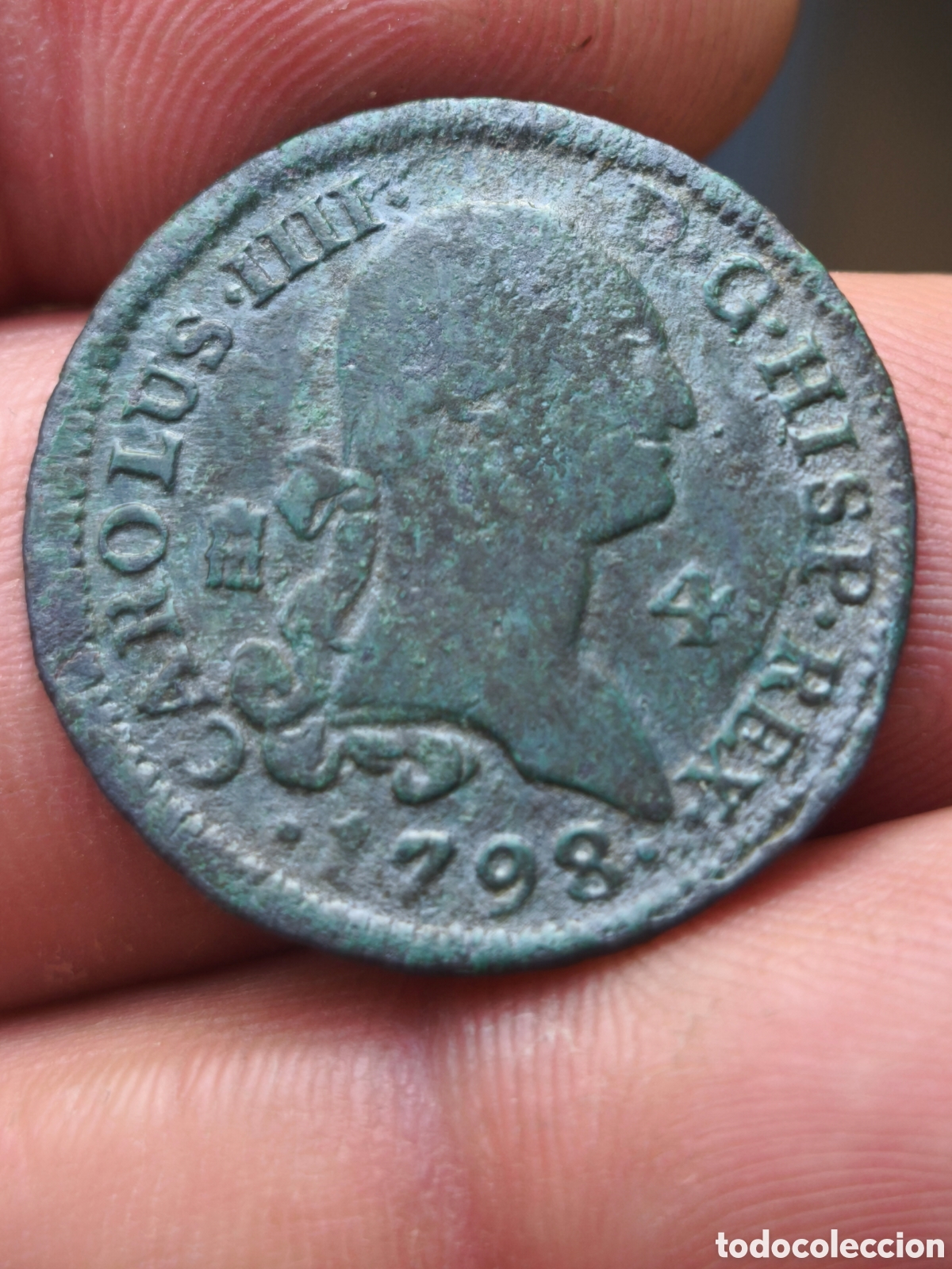 Monedas de Espa&ntilde;a: Carlos IV 1798 4 maravedis Segovia