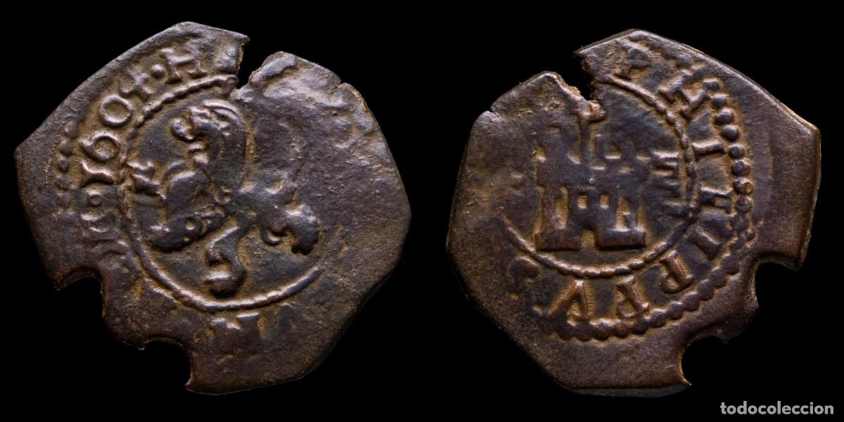 Monedas de Espa&ntilde;a: 1604, 4 Maravedis Philips III, Cuenca Mint (Hammered) - 22 mm / 3,01 gr.