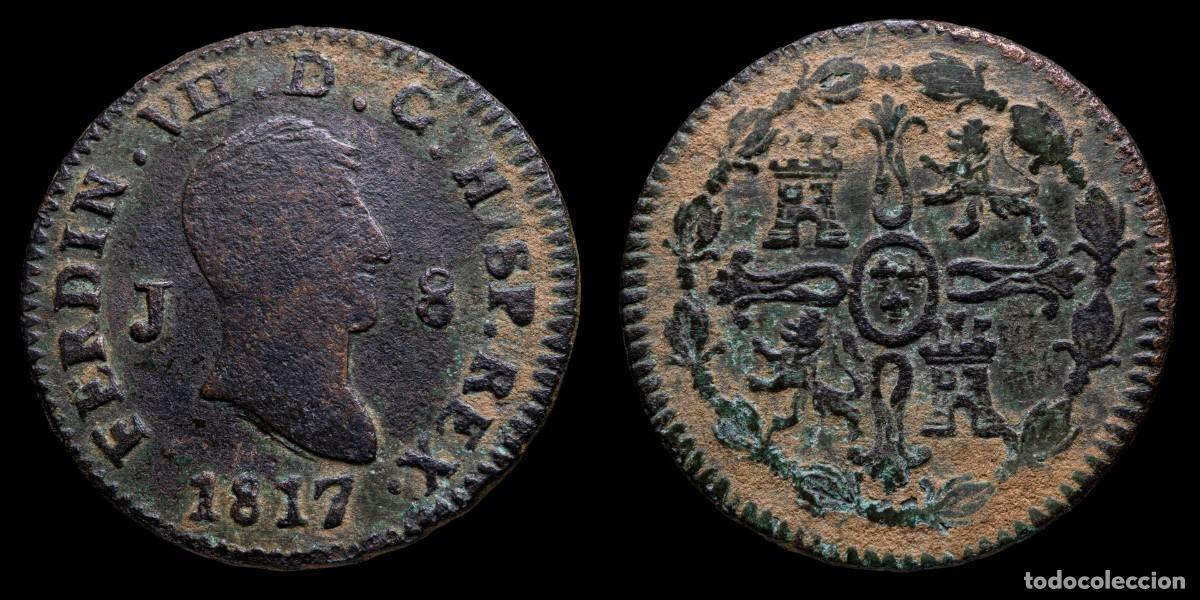 Monedas de Espa&ntilde;a: 1817, 8 Maravedis Ferdinand VII, Jubia Mint - 29 mm / 8,73 gr.