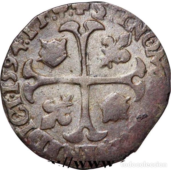 Monedas de Espa&ntilde;a: moneda Douzain Enrique IV rey de Francia y NAVARRA El primer Borb&oacute;n 1594 Lyon