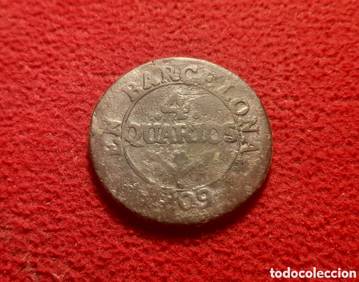 Monedas de Espa&ntilde;a: Moneda 4 Quartos 1809 Barcelona