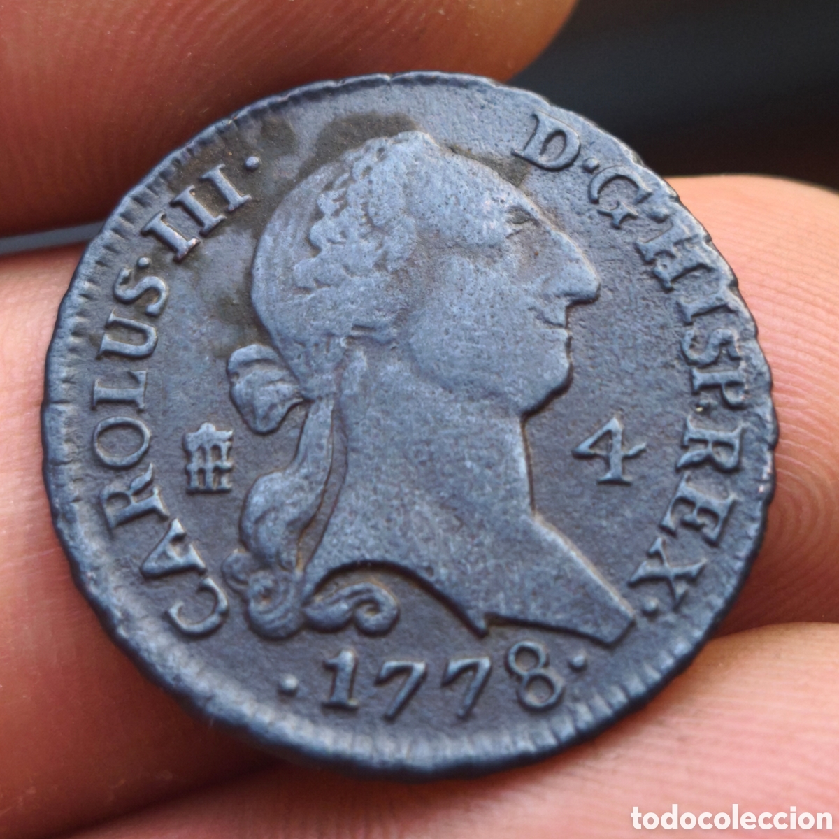 Moedas de Espanha: Carlos III 1778 4 maravedis Segovia