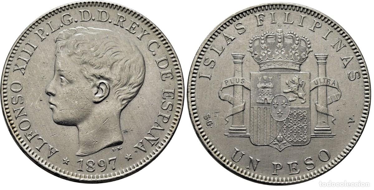 Monedas de Espa&ntilde;a: UN PESO ALFONSO XIII 1897 ISLAS FILIPINAS MANILA