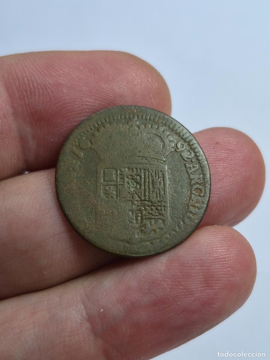 Monedas de Espa&ntilde;a: NT/ IMPERIO ESPA&Ntilde;OL PAISES BAJOS CARLOS II LIARD 1692 AMBERES (E1410)