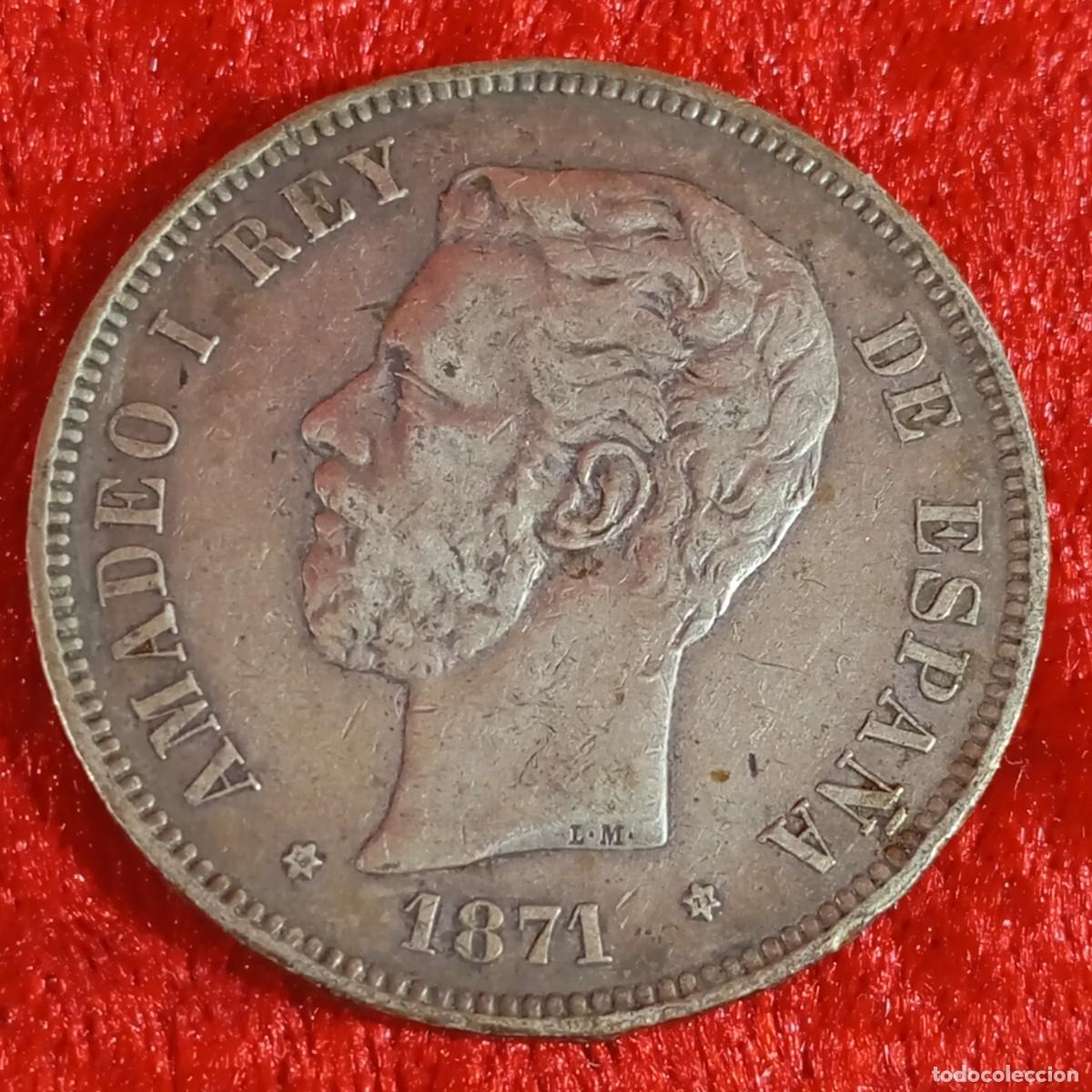 Monedas de Espa&ntilde;a: MONEDA - AMADEO I - 1871 - ESTRELLA 71 - 5 PESETAS - 24,87 g - SDM - PLATA / 72