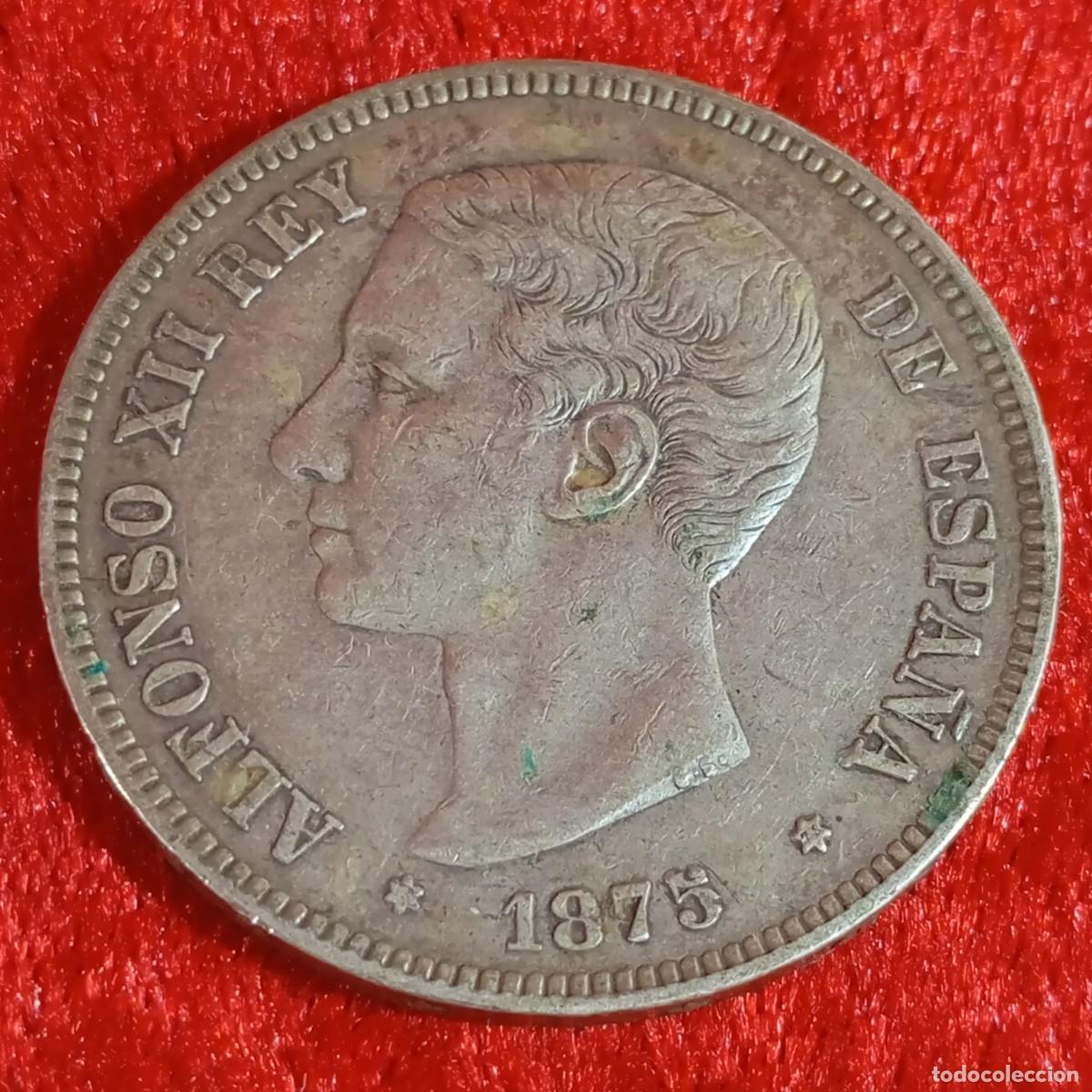 Monedas de Espa&ntilde;a: MONEDA - ALFONSO XII - 1875 - ESTRELLA 75 - 5 PESETAS - 24,93 g - DEM - PLATA / 74