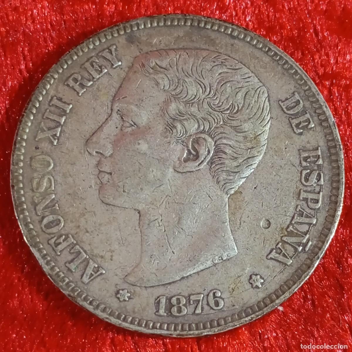 Monedas de Espa&ntilde;a: MONEDA - ALFONSO XII - 1876 - ESTRELLA 76 - 5 PESETAS - 24,85 g - DEM - PLATA / 75