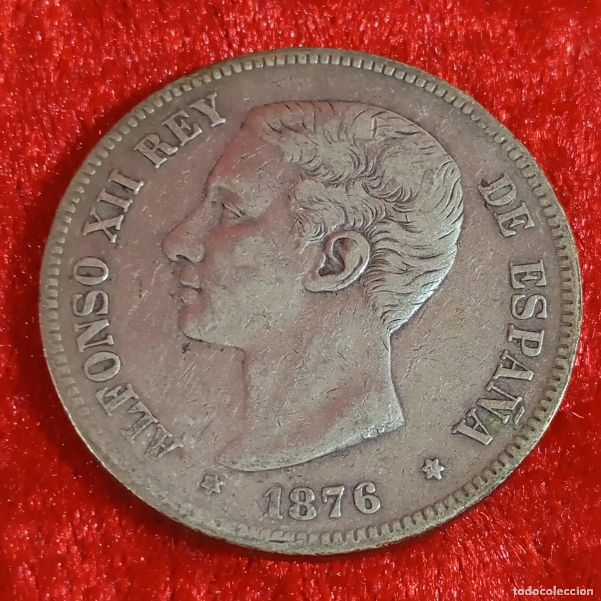 Monedas de Espa&ntilde;a: 7MONEDA - ALFONSO XII - 1876 - ESTRELLA 76 - 5 PESETAS - 24,57 g - DEM - PLATA / 77