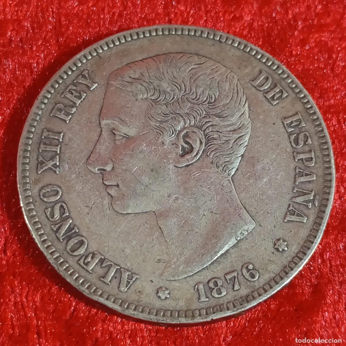 Monedas de Espa&ntilde;a: 7MONEDA - ALFONSO XII - 1876 - ESTRELLA 76 - 5 PESETAS - 25 g - DEM - PLATA / 80
