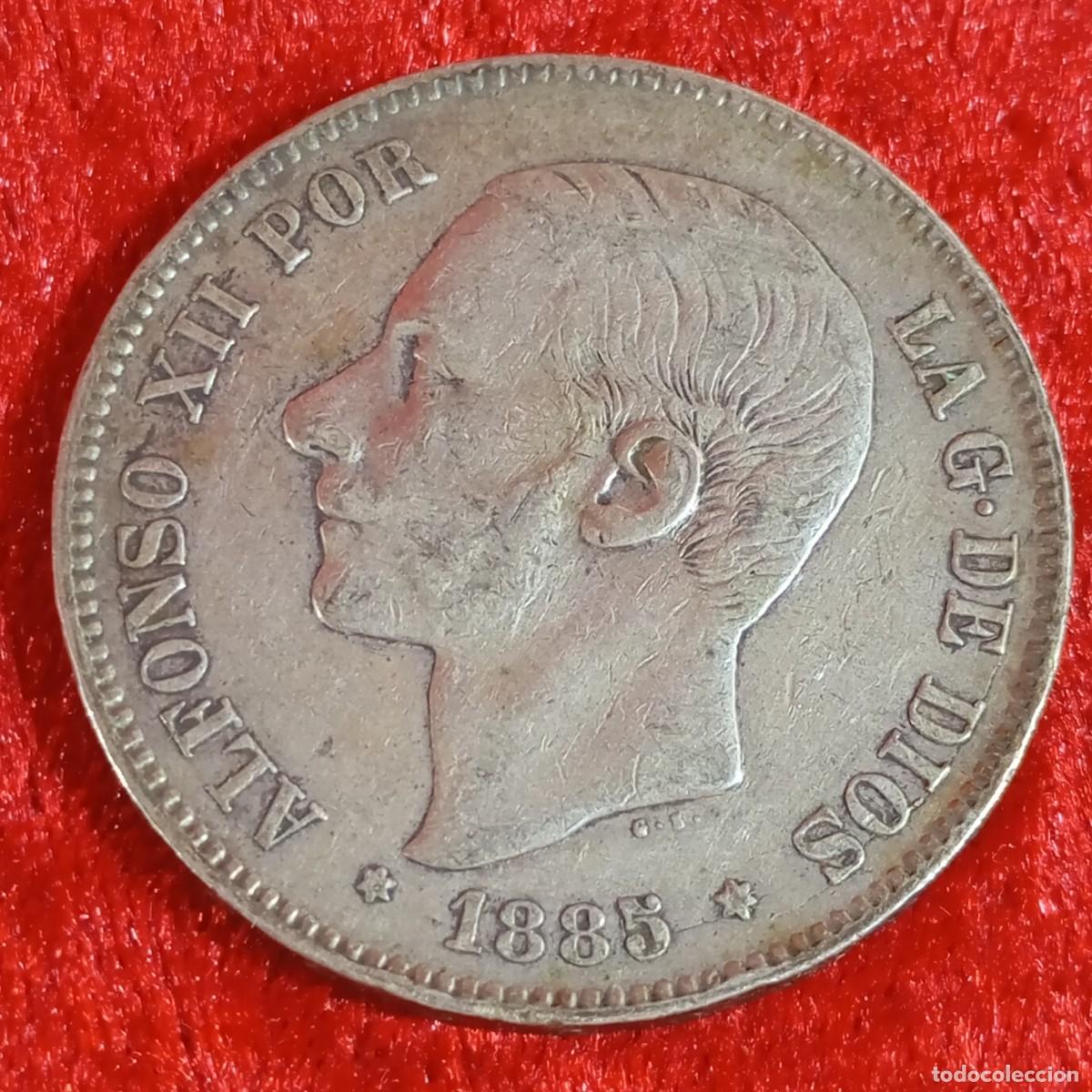Monedas de Espa&ntilde;a: 7MONEDA - ALFONSO XII - 1885 - ESTRELLA ?? - 5 PESETAS - 24,89 g - MSM - PLATA / 82