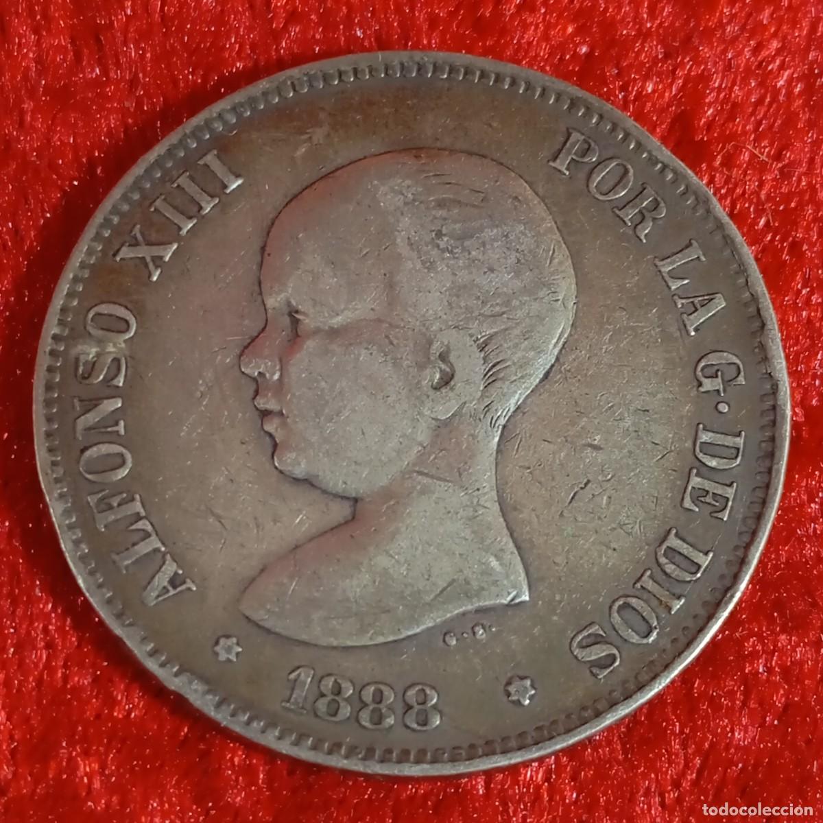 Monedas de Espa&ntilde;a: 7MONEDA - ALFONSO XIII - 1888 - ESTRELLA 88 - 5 PESETAS - 24,78 g - MPM - PLATA / 84