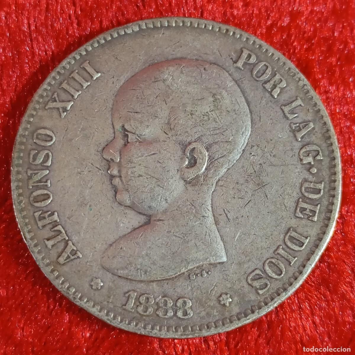 Monedas de Espa&ntilde;a: 7MONEDA - ALFONSO XIII - 1888 - ESTRELLA ?? - 5 PESETAS - 24,79 g - MPM - PLATA / 85