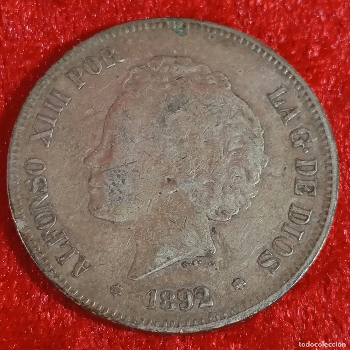 Monedas de Espa&ntilde;a: MONEDA - ALFONSO XIII - 1892 - ESTRELLA ?? - 5 PESETAS - 24,94 g - PGM - PLATA / 88