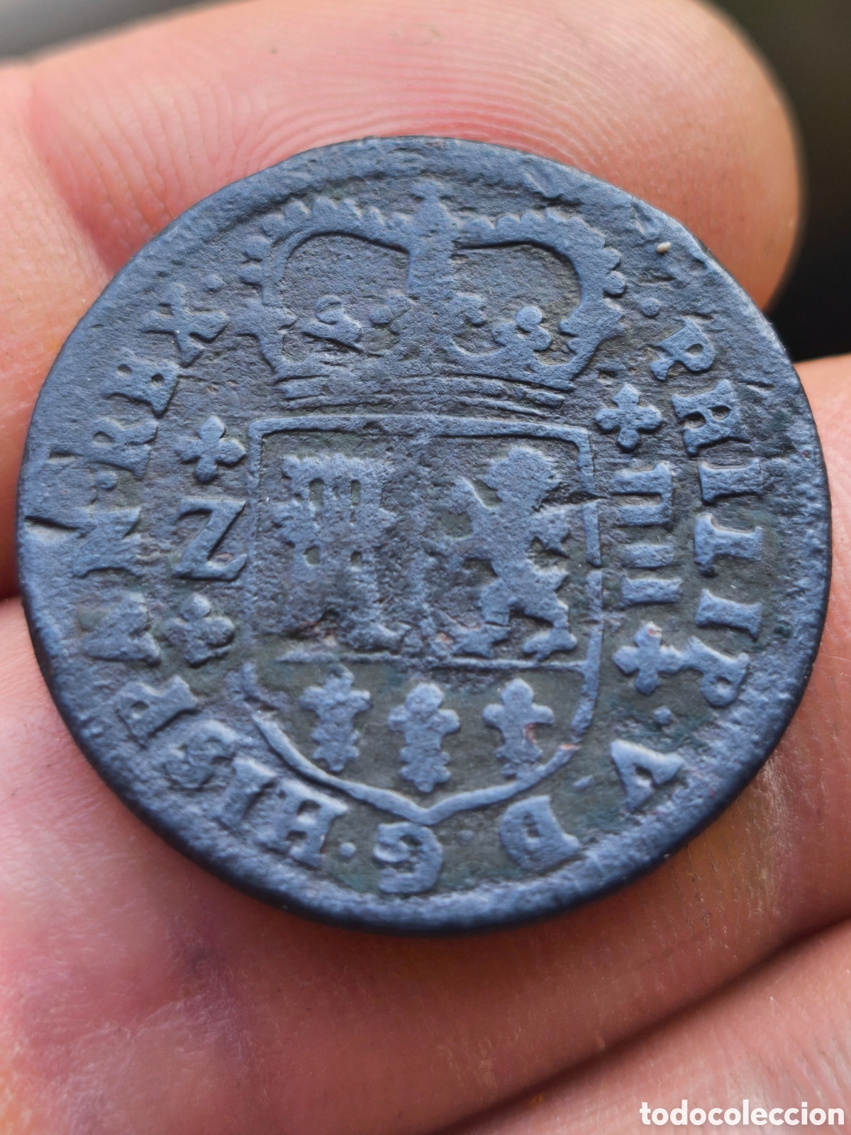 Monedas de Espa&ntilde;a: Felipe V 1719 4 maravedis Zaragoza Z