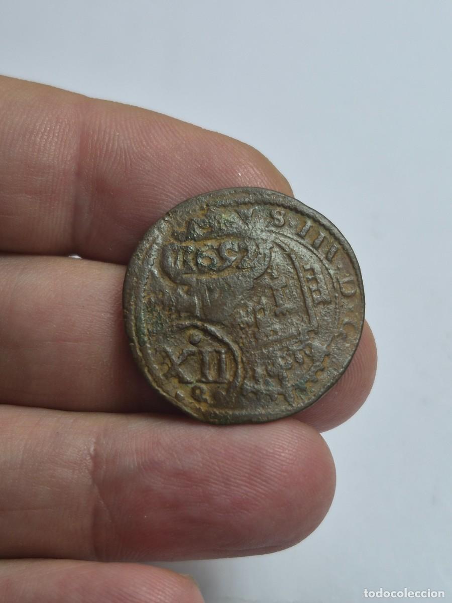 Monedas de Espa&ntilde;a: NT/ EXCELENTE DOBLE RESELLO 8 - XII MARAVEDIS 1641 Y 652 TRUJILLO Y SEVILLA (E1411)