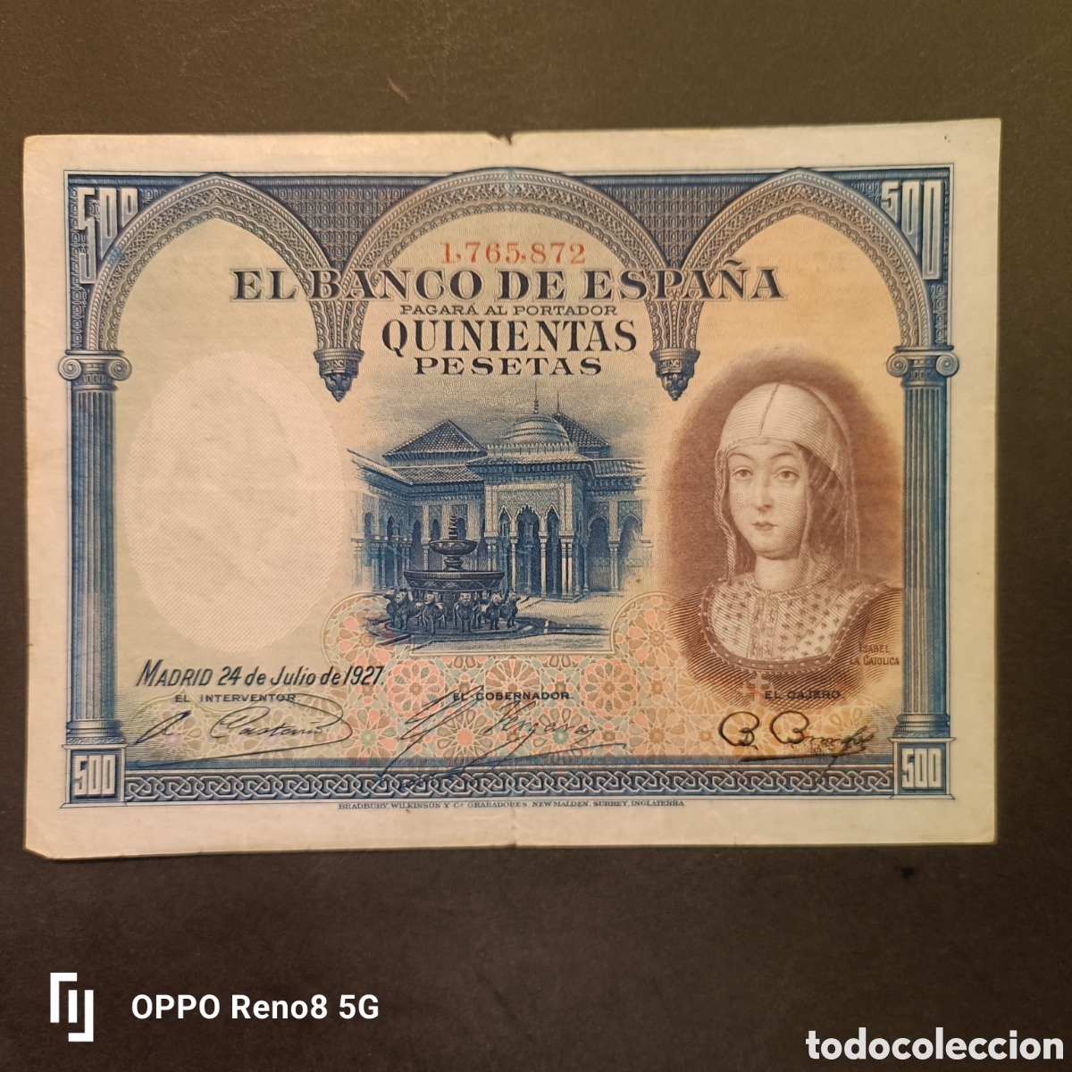 Monedas de Espa&ntilde;a: Billete de 500 pesetas de 1927