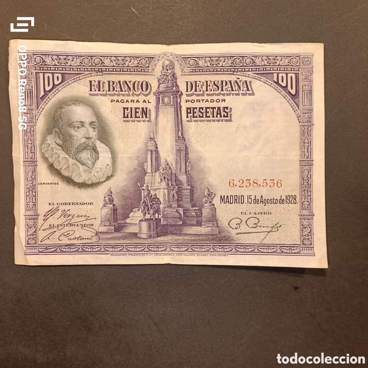 Monedas de Espa&ntilde;a: Billete de 100 pesetas de 1928
