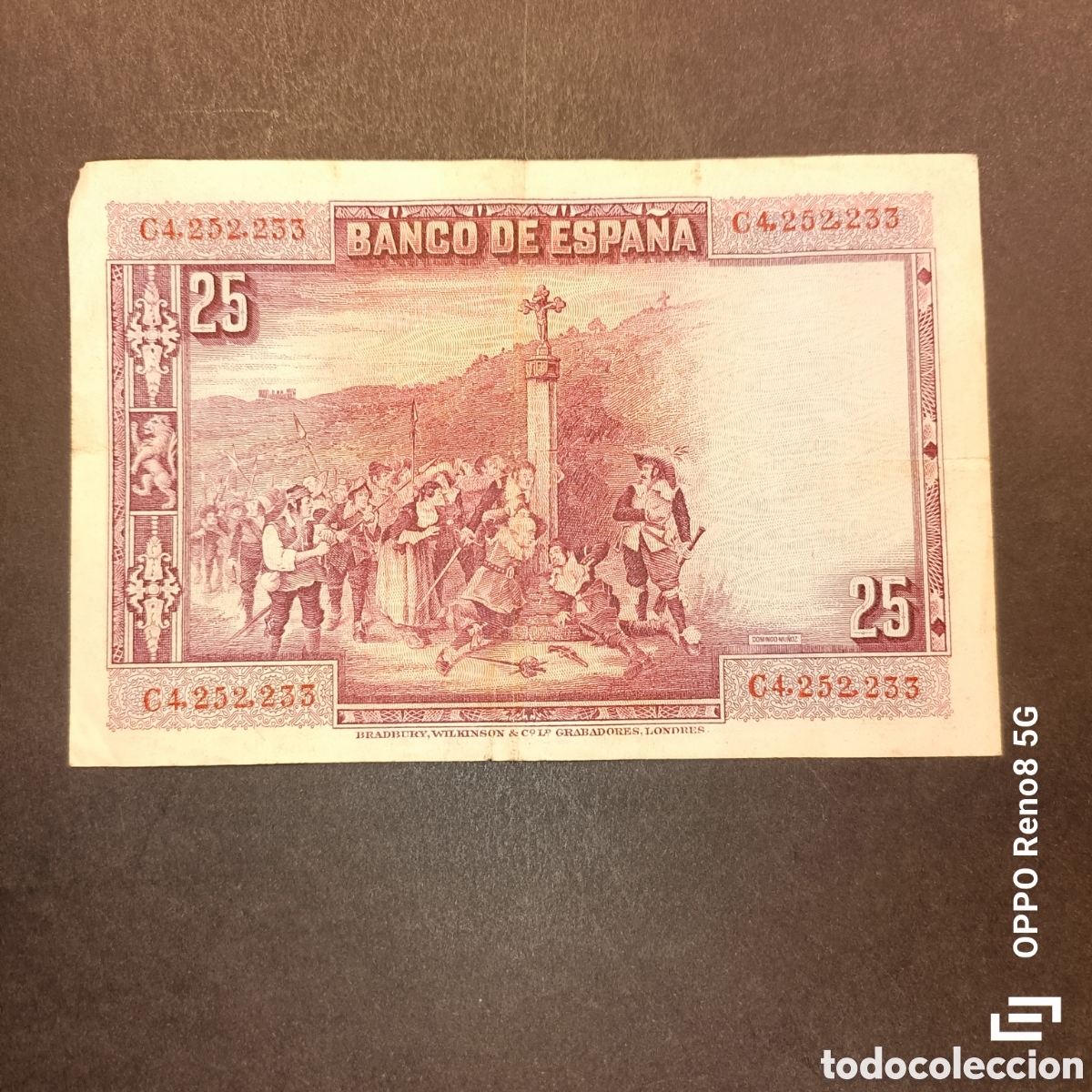Monedas de Espa&ntilde;a: Billete de 25 pesetas 1928 - Foto 2