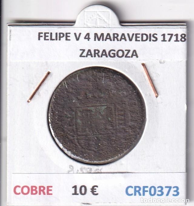 Monedas de Espa&ntilde;a: CRF0373 MONEDA ESPA&Ntilde;A FELIPE V 4 MARAVEDIS 1718 ZARAGOZA COBRE