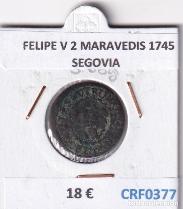 Monedas de Espa&ntilde;a: CRF0377 MONEDA ESPA&Ntilde;A FELIPE V 2 MARAVEDIS 1745 SEGOVIA