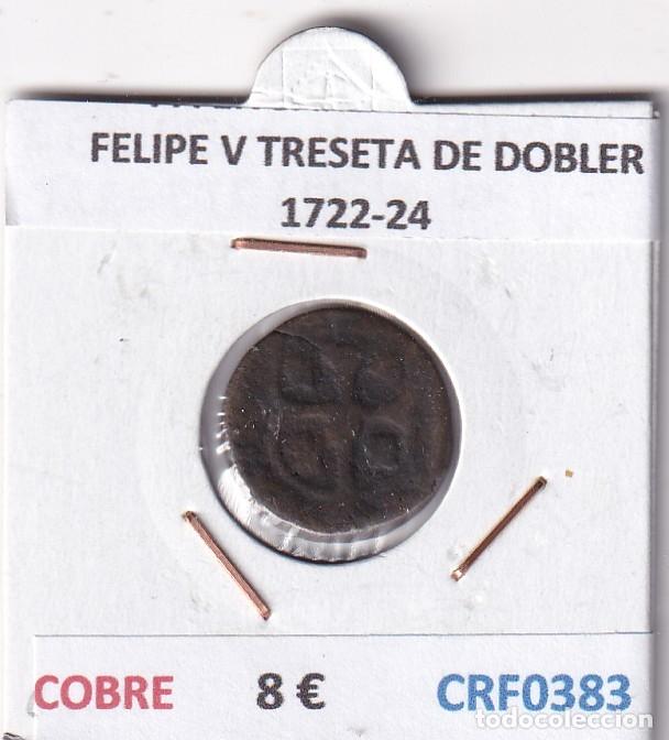 Monedas de Espa&ntilde;a: CRF0383 MONEDA ESPA&Ntilde;A FELIPE V TRESETA DE DOBLER 1722-24 COBRE