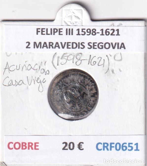 Monedas de Espa&ntilde;a: CRF0651 MONEDA ESPA&Ntilde;A FELIPE III 1598-1621 2 MARAVEDIS SEGOVIA COBRE