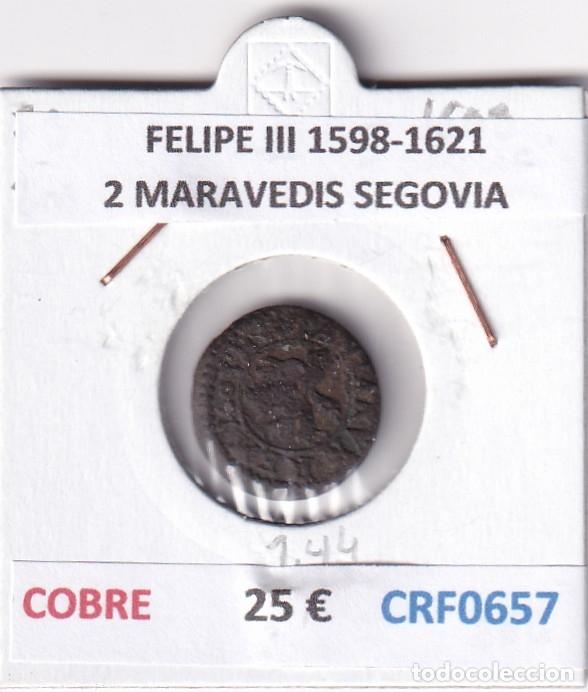 Monedas de Espa&ntilde;a: CRF0657 MONEDA ESPA&Ntilde;A FELIPE III 1598-1621 2 MARAVEDIS SEGOVIA COBRE