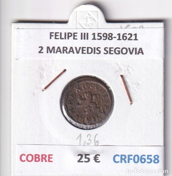 Monedas de Espa&ntilde;a: CRF0658 MONEDA ESPA&Ntilde;A FELIPE III 1598-1621 2 MARAVEDIS SEGOVIA COBRE