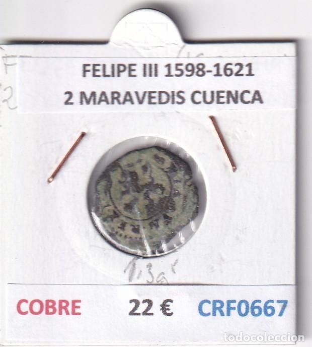 Monnaies d'Espagne: CRF0667 MONEDA ESPA&Ntilde;A FELIPE III 1598-1621 2 MARAVEDIS CUENCA COBRE