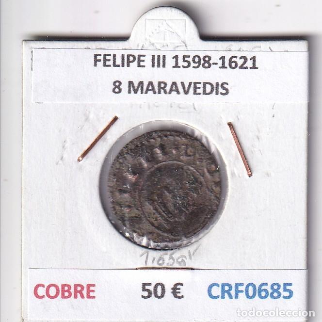 Monnaies d'Espagne: CRF0685 MONEDA ESPA&Ntilde;A FELIPE III 1598-1621 8 MARAVEDIS COBRE