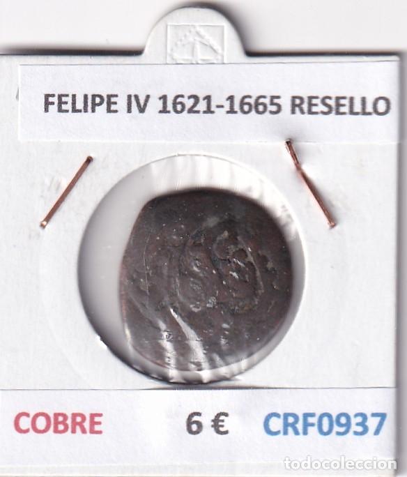 Monedas de Espa&ntilde;a: CRF0937 MONEDA ESPA&Ntilde;A FELIPE IV 1621-1665 RESELLO COBRE