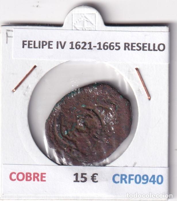 Monedas de Espa&ntilde;a: CRF0940 MONEDA ESPA&Ntilde;A FELIPE IV 1621-1665 RESELLO COBRE