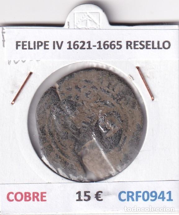 Monedas de Espa&ntilde;a: CRF0941 MONEDA ESPA&Ntilde;A FELIPE IV 1621-1665 RESELLO COBRE