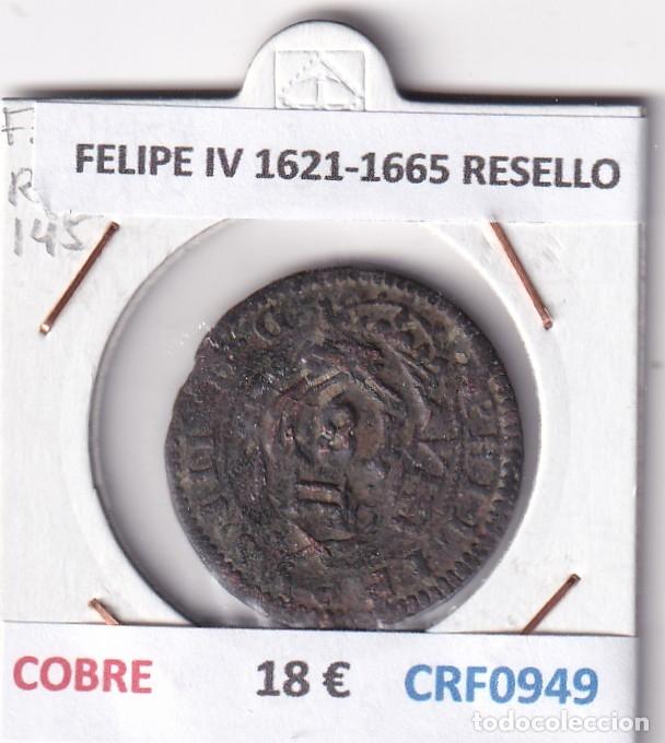 Monedas de Espa&ntilde;a: CRF0949 MONEDA ESPA&Ntilde;A FELIPE IV 1621-1665 RESELLO COBRE