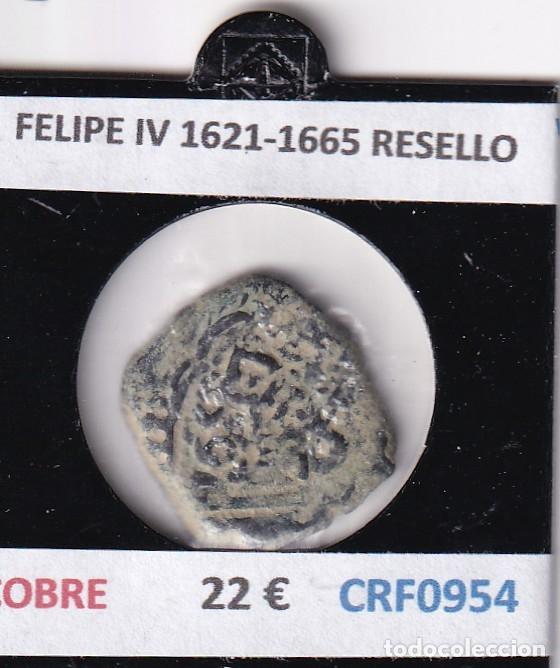 Monedas de Espa&ntilde;a: CRF0954 MONEDA ESPA&Ntilde;A FELIPE IV 1621-1665 RESELLO COBRE