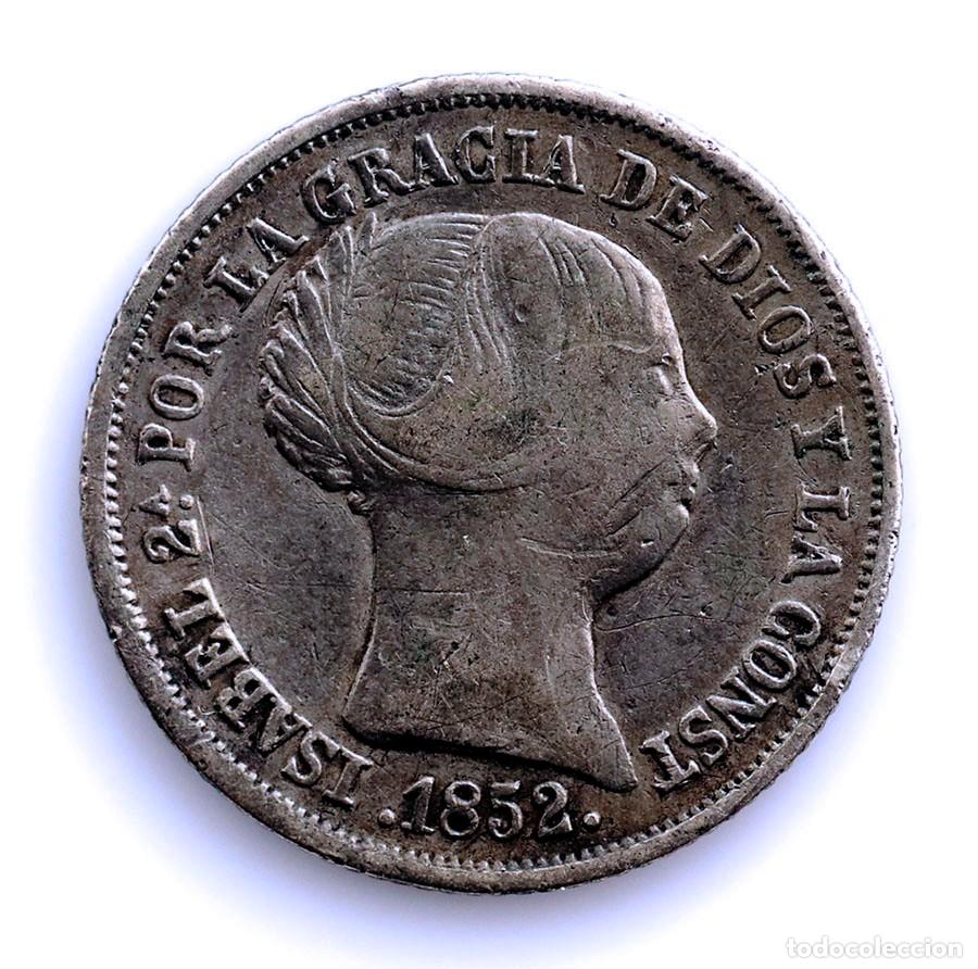 Monedas de Espa&ntilde;a: SC. Spain-Isabel II. 2 reales 1852 Sevilla. Plata 2,5 g.