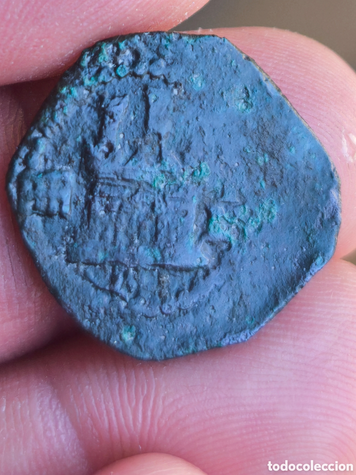 Monedas de Espa&ntilde;a: Felipe II 2 maravedis Segovia - Foto 2