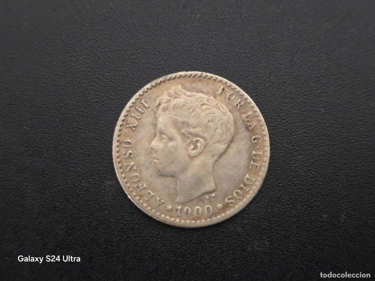 Monedas de Espa&ntilde;a: 50 C&Eacute;NTIMOS DE 1900....ALFONSO XIII...2,5 GRAMOS DE PLATA....BONITA.... LA DE LAS FOTOS