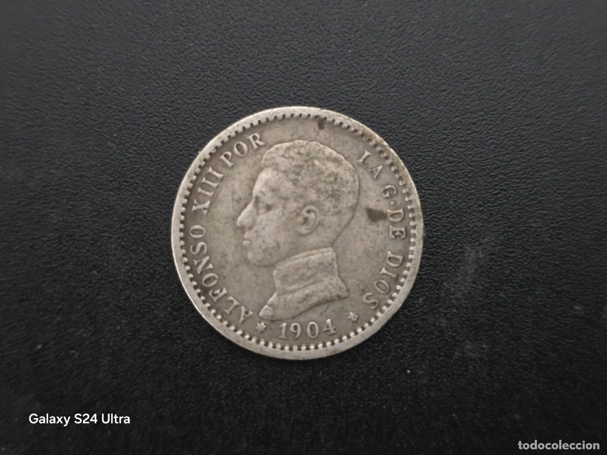 Monedas de Espa&ntilde;a: 50 C&Eacute;NTIMOS DE 1904....ALFONSO XIII...2,5 GRAMOS DE PLATA..... LA DE LAS FOTOS
