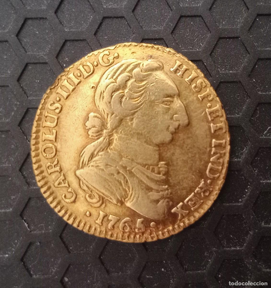 Moedas de Espanha: CARLOS III - 2 ESCUDOS - NUEVO REINO - 1765 - CARA DE RATA - NEGOCIABLE -