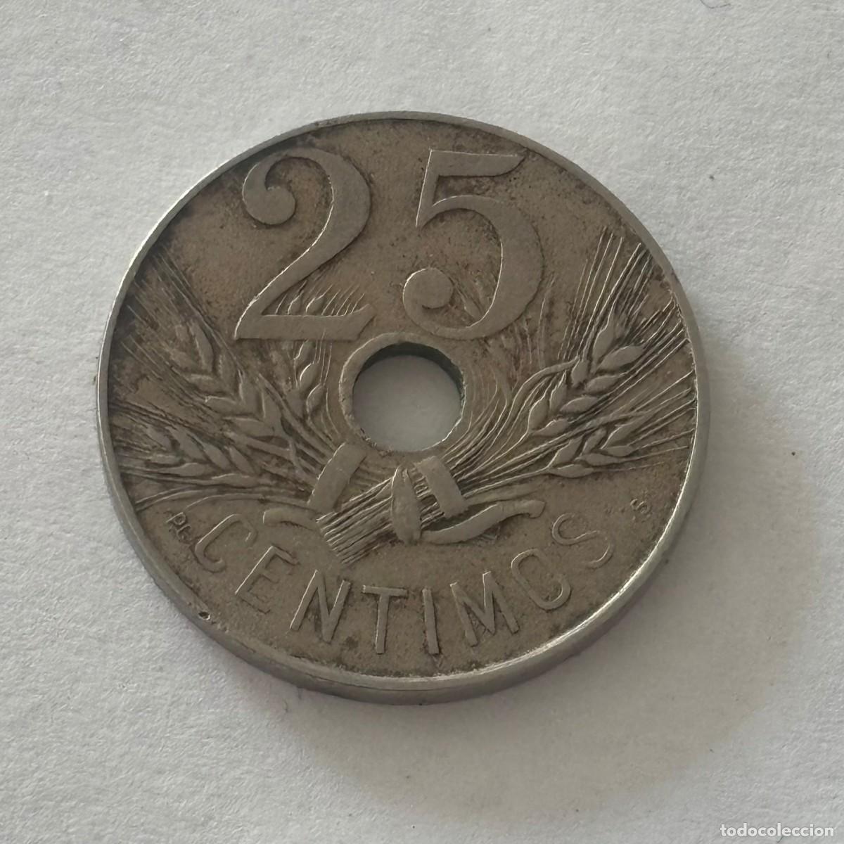 Monedas de Espa&ntilde;a: MONEDA DE 25 C&Eacute;NTIMOS 1927 (FOTO) - Foto 2