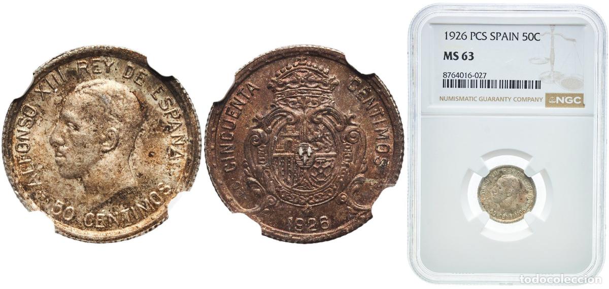 Monedas de Espa&ntilde;a: Spain Kingdom 1926 50 Centimos - Alfonso XIII (6th portrait) Wonderful patina Silver (.835) Madrid