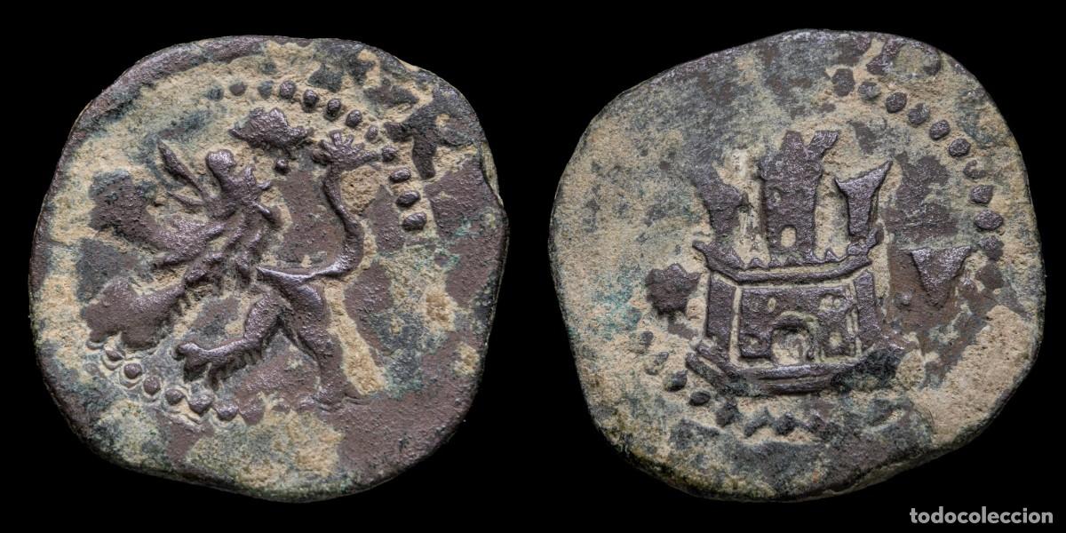 Monedas de Espa&ntilde;a: 1556-1598, 2 Maravedis Philips II, Coru&ntilde;a Mint - 20 mm / 3,09 gr.