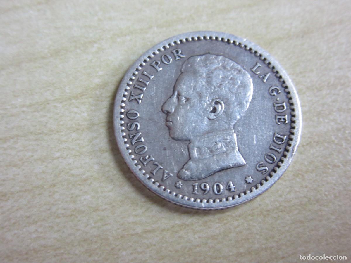 Monedas de Espa&ntilde;a: 50 c&eacute;ntimos de plata de Alfonso XIII Fechado 1904 Estrellas 1-0