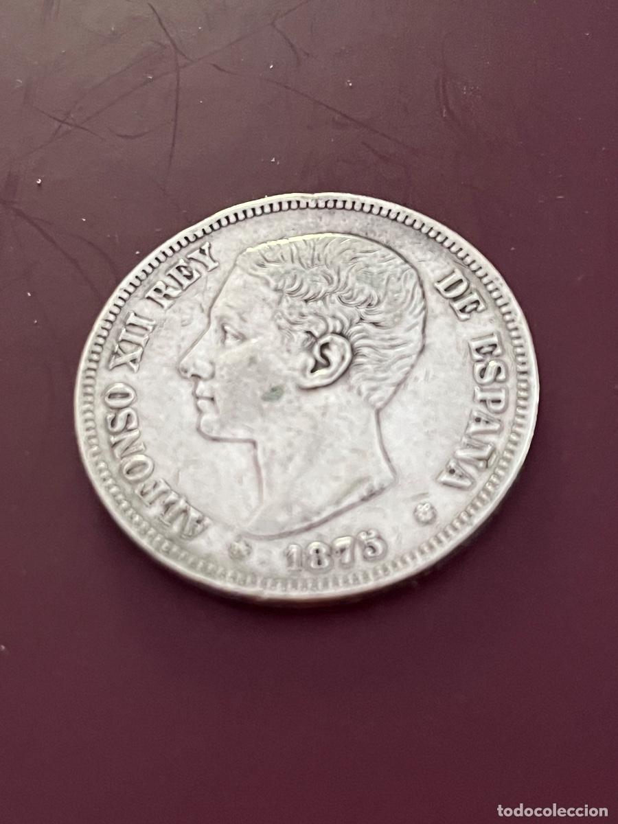 Monedas de Espa&ntilde;a: 5 pesetas de plata. Alfonso XII. 1875.
