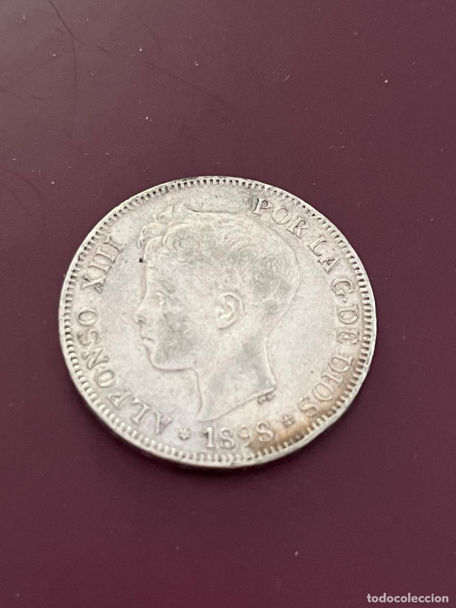 Monedas de Espa&ntilde;a: 5 pesetas de plata. Alfonso XIII. 1898.