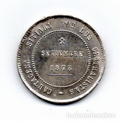 Monedas de Espa&ntilde;a: ESPA&Ntilde;A 1873. 5 PESETAS, KM-716, REVOLUCI&Oacute;N CANTONAL, AG, 925/1000, EBC, 2 FOTOS