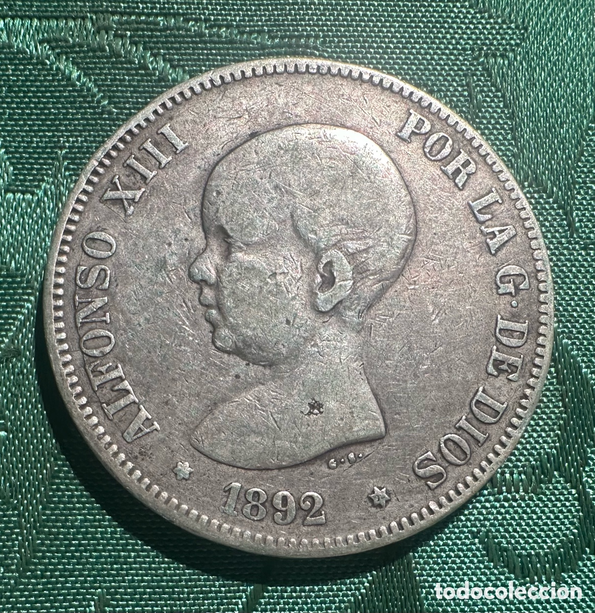 Monedas de Espa&ntilde;a: MONEDA DE 5 PESETAS PLATA (DURO)DE ALFONSO XIII DEL A&Ntilde;O 1892.