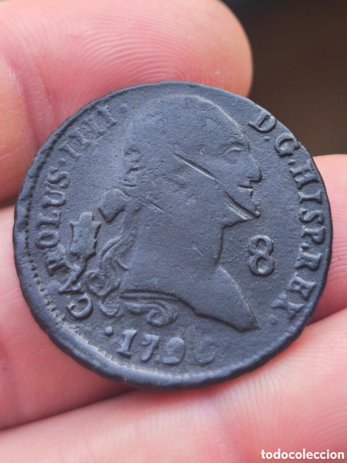 Monedas de Espa&ntilde;a: Carlos IV 1796 8 maravedis Segovia