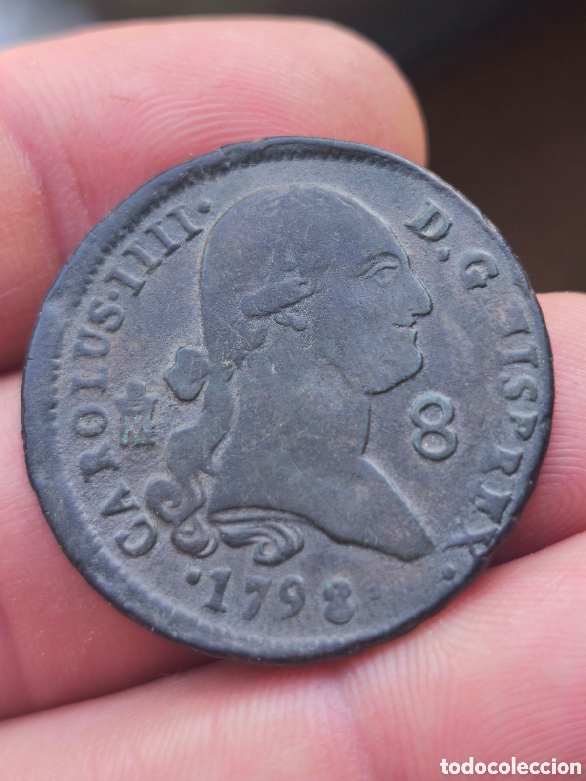 Monedas de Espa&ntilde;a: Carlos IV 1798 8 maravedis Segovia
